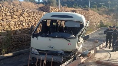 صورة إصابة 25 تلميذا في حادث إنقلاب حافلة للنقل المدرسي بتيزي وزو